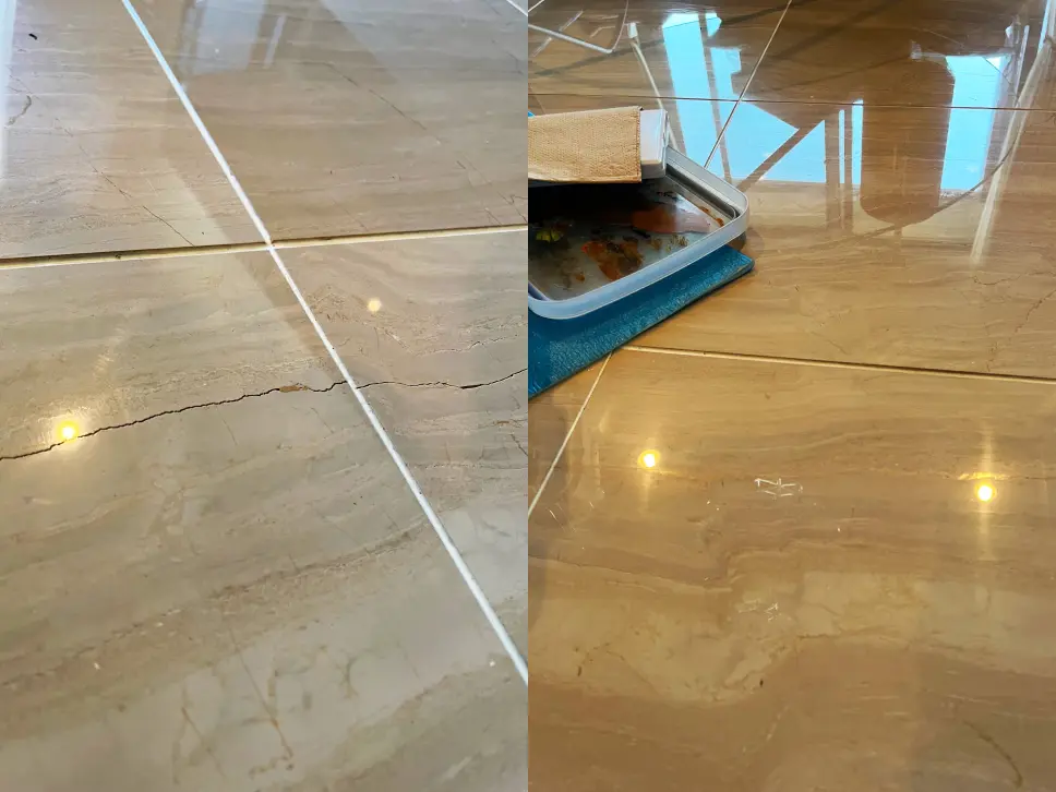 素材を再生・リペアする専門技術の実演